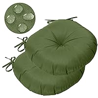 Outdoor Tufted Round Cushions 15 inch, Waterproof Bistro Chair Cushions 15