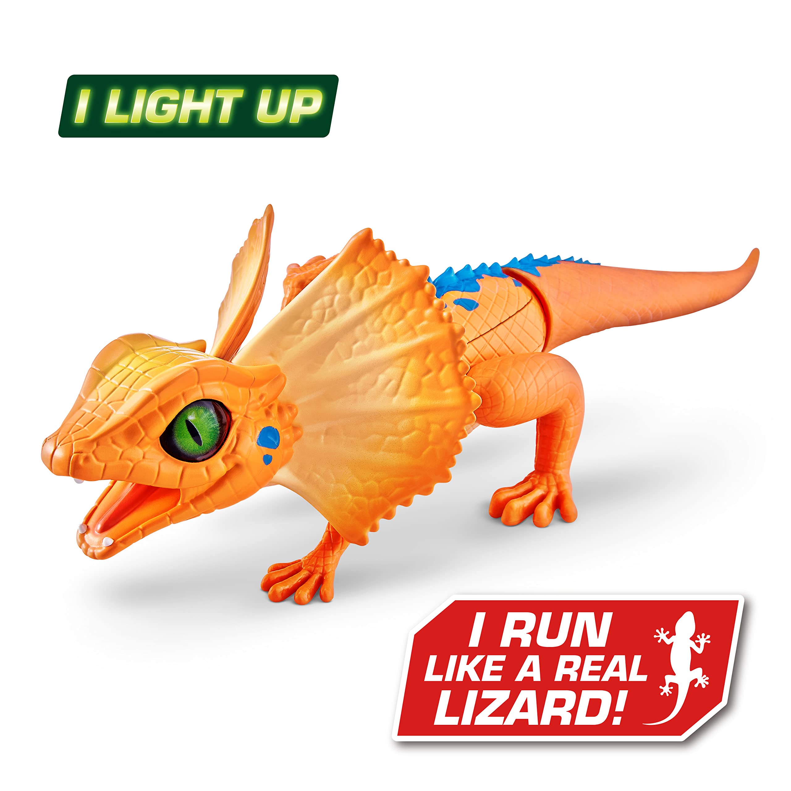 Robo Alive Lurking Lizard Series 3 Orange by ZURU Battery-Powered Robotic Light Up Interactive Electronic Reptile Toy That Moves (Orange)