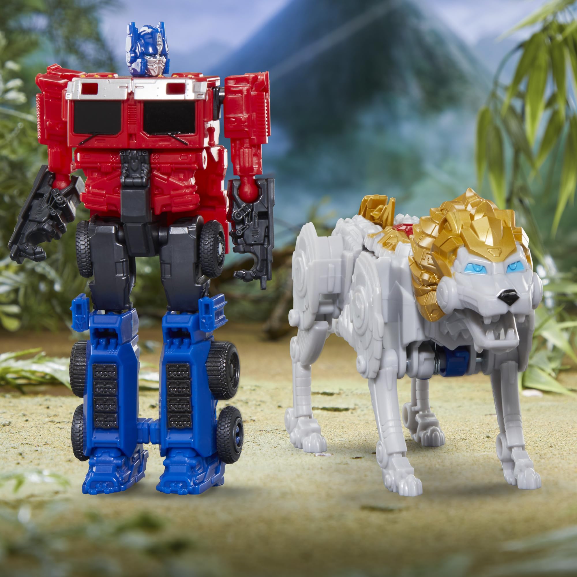 Transformers: Rise of The Beasts Movie, Beast Alliance, Beast Combiners 2-Pack Optimus Prime & Lionblade Toys, Ages 6 and Up, 5-inch