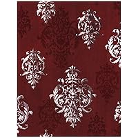HAOKHOME 94006-1 Vintage Damask Peel and Stick Wallpaper 17.7in x 9.8ft Red Vinyl Self Adhesive Decorative