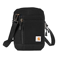 Carhartt Nylon Duck, Water Resistant Wallet with Adjustable Crossbody Strap, Black, One Size