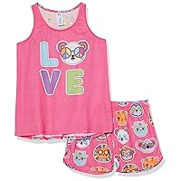The Children's Place Girls' Sleeveless Tank Top and Short 2 Piece Pajama Set