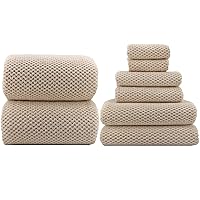 Towels,2 Piece 39x78 Inch Oversized Bath Sheets 2 Piece 29x59 inch bath towels sets 2 Hand Towels 2 Washcloth Towels Ultra Soft Highly Absorbent Extra Large Microfiber Shower Towels 80% Polyester