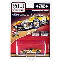 1966 Ford GT40#5 Gold Limited Edition to 3600 Pieces Worldwide 1/64 Diecast Model Car by Auto World CP7923