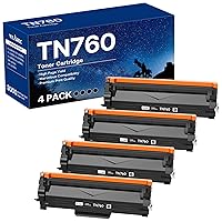TN760 Toner Cartridge Replacement for Brother TN-760 TN730 TN-730 Compatible with HL-L2350DW HL-L2395DW HL-L2390DW HL-L2370DW MFC-L2750DW MFC-L2710DW DCP-L2550DW Printer (Black,4 Pack)