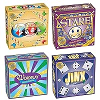Up 4 Grabs + Stare + Wordplay + Jinx = Fun Board Games for Family and Game Night Bundle