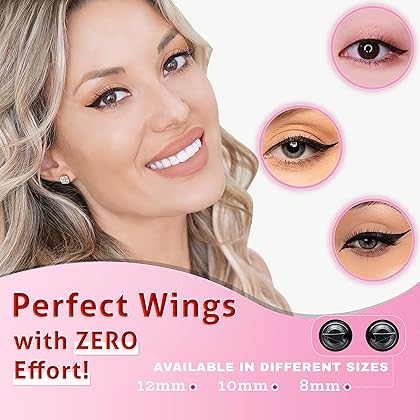 The Flick Stick Winged Eyeliner Stamp by Lovoir, Easy Cat Eye Stencil Makeup Tool, SmudgeProof & Waterpoof Liquid Eye liner Pen, Vamp Style Wing, Wingliner (10mm Classic, Midnight Black)