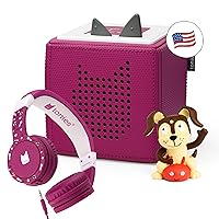Toniebox Audio Player Headphones Bundle - Listen, Learn, and Play with One Huggable Little Box - Purple