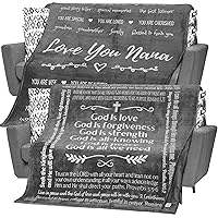 FILO ESTILO Bible Verse & Nana Fleece Blanket Package - Two Quality Blankets of 320gsm Single Layer Fleece in Grey