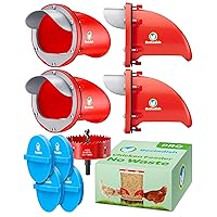 Beciadish DIY Chicken Feeder, Enhanced PRO Chicken Feeders No Waste - 4 Extra Wide Automatic Chicken Feeder Cups for Any Containers w/Hole Saw: Rain, Spills Proof No-Intrusion Poultry & Duck Feeder