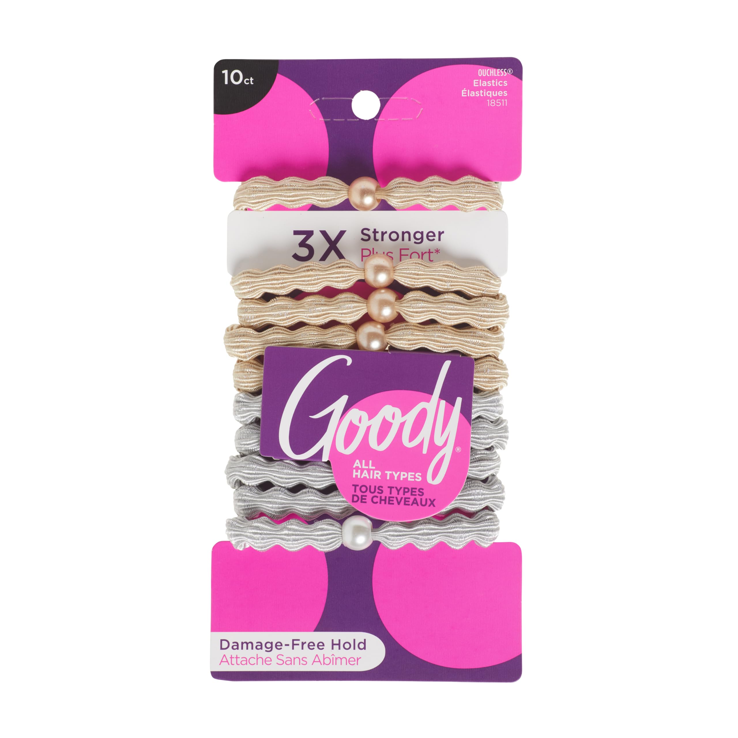 GOODY FOREVER ELASTICS 6MM 10CT BLONDE SILVER