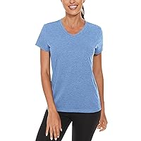TACVASEN Women's T-Shirt V Neck Short Sleeve Tops Workout Running Sports T-Shirts Quick Dry Activewear Top