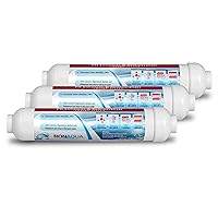 10-inch Universal Alkaline in-line Water Replacement Filter - PH Enhancer, and Re-Mineralizer – Post Filter for Under-Sink or Reverse Osmosis System - Restore Essential Minerals Set of 3
