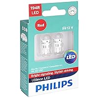 Philips Automotive Lighting 194RLED Ultinon LED Bulb (Red), 2 Count (Pack of 1)