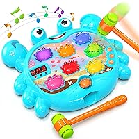 HopeRock Toys for 2-4 Year Old Boy,Toddler Toys Age 2-4, with 2 Hammers, Toddler Early Developmental Learning Toy, Music Spray and Light-up, Birthday Gift for Toddler Boy Toys