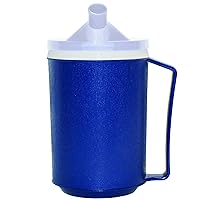 Rehabilitation Advantage Insulated Blue Mug with White Snorkel Lid, Non-Weighted