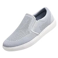 konhill Slip on Sneaker for Men- Casual Knit Boat Loafers Walking Shoes Driving Work Memory Skate Foam Shoes