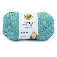 Lion Brand Yarn Rewind Yarn, Yarn for Knitting and Crocheting, Craft Tape Yarn, Capri Breeze, 657 Foot (Pack of 1)