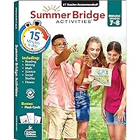Summer Bridge Activities 7th to 8th Grade Workbook, Math, Reading Comprehension, Writing, Science, Social Studies, Fitness Summer Learning Activities, 8th Grade Workbooks All Subjects With Flash Cards Summer Bridge Activities 7th to 8th Grade Workbook, Math, Reading Comprehension, Writing, Science, Social Studies, Fitness Summer Learning Activities, 8th Grade Workbooks All Subjects With Flash Cards Paperback Kindle