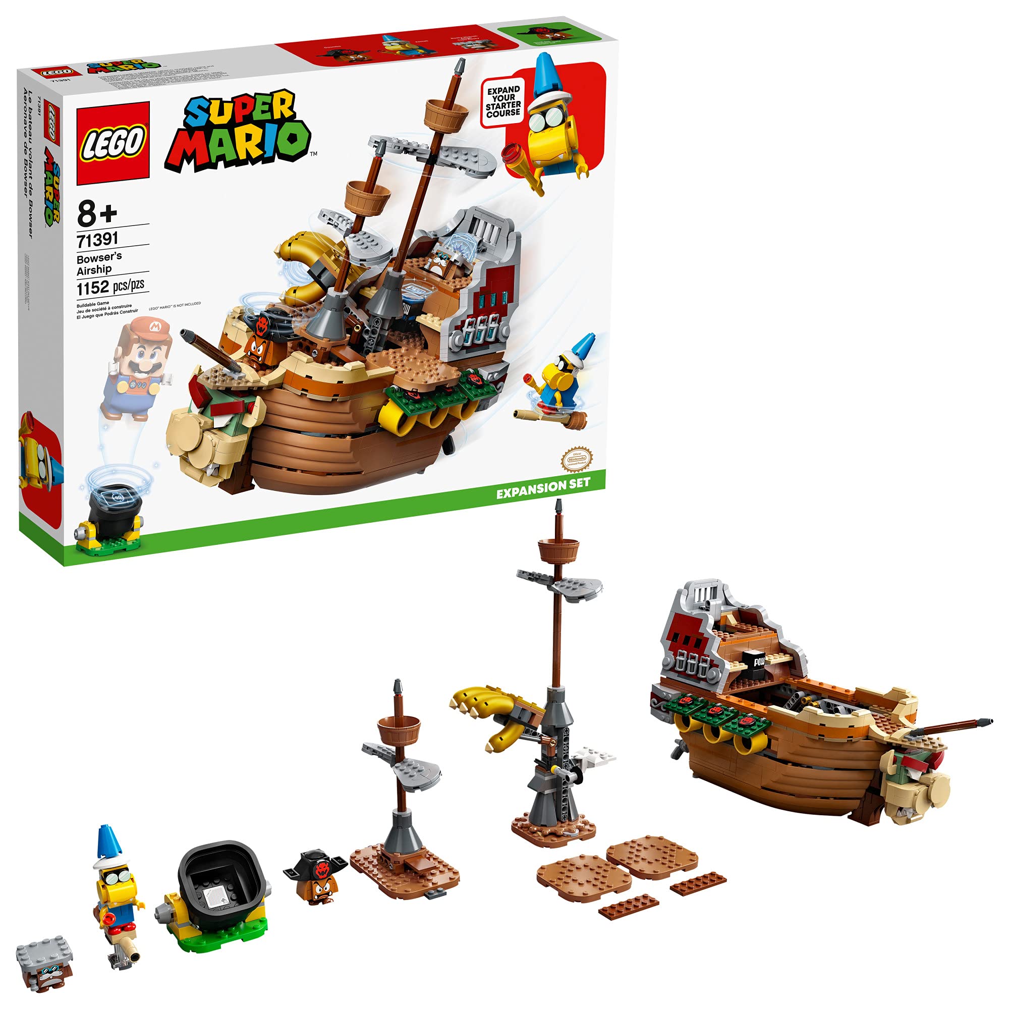 LEGO Super Mario Bowser’s Airship Expansion Set 71391 Building Toy for Kids; New 2021 (1,152 Pieces)