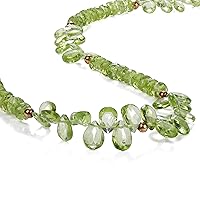 NirvanaIN Peridot Necklace, Bridal Jewelry, Jewelry for Wedding, Gift for Bridal, Gemstone Necklace,Gemstone Green Beads Necklace