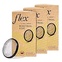 Flex Menstrual Discs | Disposable Period Discs | Reduce Cramps & Dryness | Beginner-Friendly Tampon Alternative | Capacity of 5 Super Tampons | Made in Canada | 3-Pack (36 Total Count)