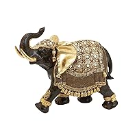 Deco 79 Polystone Elephant Handmade Decorative Sculpture Home Decor Statue, Accent Figurine 10