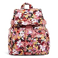 Vera Bradley Women's Cotton Utility Backpack, Rosa Floral - Recycled Cotton, One Size