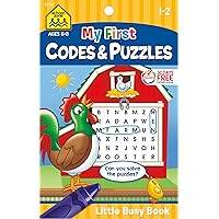 School Zone - My First Codes & Puzzles Workbook - Ages 6 to 8, 1st Grade, 2nd Grade, Activity Pad, Crossword Puzzles, Word Search, Riddles, and More (School Zone Little Busy Book™ Series)