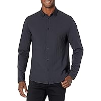 A｜X ARMANI EXCHANGE Men's Long Sleeve Jersey Jacquard Button Shirt