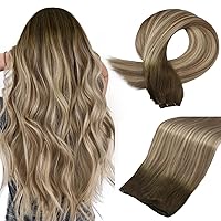 Full Shine Weft Hair Extensions Human Hair 20 Inch Hand Tied Hair Extensions Real Human Hair 60G Blonde Sew In Hair Extensions For Women Hair Extension Wefts Human Hair