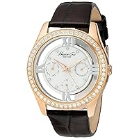 Kenneth Cole New York Women's Quartz Stainless Steel Case Leather Strap Brown,(Model:KC2818)