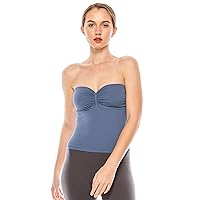 Kurve Women's Ruching Front Crop Length Tube Top, Made in USA