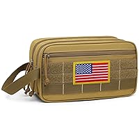 Toiletry Bag for Men Travel Bag - Tacticism Dry Wet Separate Travel Toiletry Bag, Tactical Molle Dopp Kit for Men with Large Capacity, Water-Resistant Shaving Bag for Adult Women for Travel, Brown
