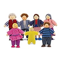 7-Piece Poseable Wooden Doll Family for Dollhouse (2-4 inches each) - People Figures For Kids Ages 3+