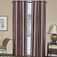 Ombre Panel Light Filtering Semi-Sheer Window Curtain - 84 Inch Length, 50 Inch Width - Aubergine - Light Filtering Soft Polyester Drapes for Bedroom Living & Dining Room by Achim Home Decor