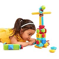 Battat- Bristle Blocks- STEM Interlocking Building Blocks- 56pc Playset- Developmental Toys for Toddlers & Kid- Basic Builder Box- 2 Years +
