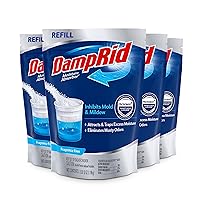 DampRid Refill Bag, 42 oz., 4-Pack - Fragrance Free Moisture Absorbers for Rooms with Excess Humidity, Long-Lasting, Inhibits Mold & Mildew
