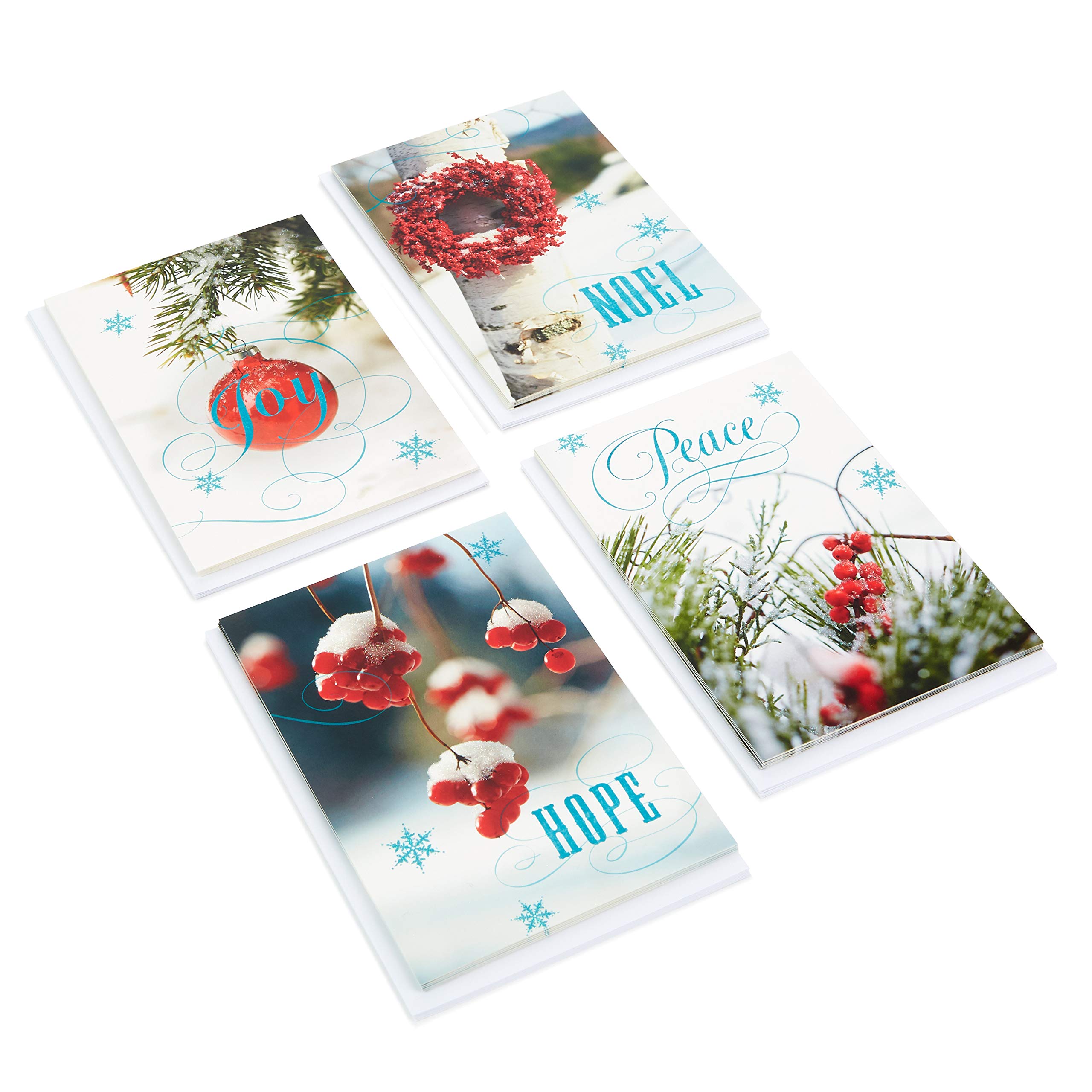 Hallmark Image Arts Boxed Christmas Cards Assortment, Seasonal Photos (4 Designs, 24 Cards and Envelopes)