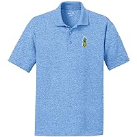 Mens Pineapple Patch Pocket Print Textured Polo Shirt