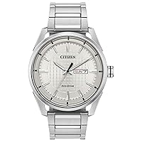 Citizen Men's Sport Casual 3-Hand Eco-Drive Watch, Day/Date, Patterned Dial, Domed Mineral Crystal
