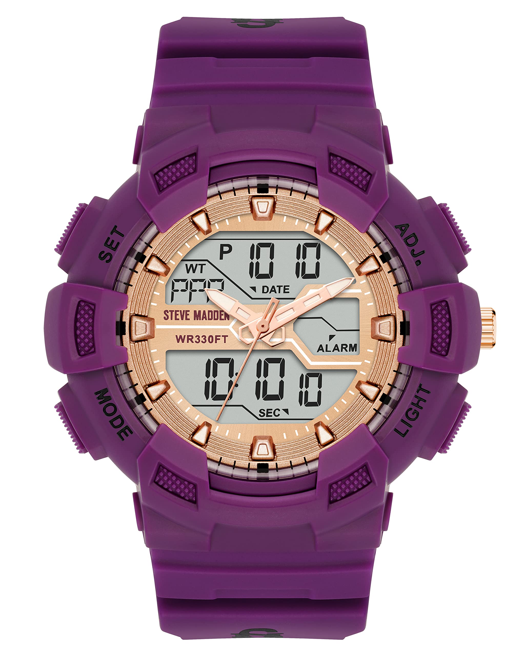 Steve Madden Unisex Analog-Digital Chronograph Silicone Strap Watch