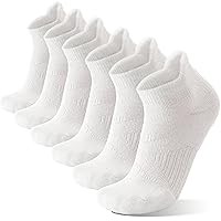 EBMORE 6 Pairs Merino Wool Ankle Hiking Running Socks Compression Support Thick Cushion No Show Socks for Men Women