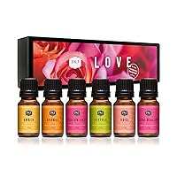 P&J Trading Fragrance Oil Love Set | Rose, Amber, Lotus Blossom, Passion Fruit, Vetiver, Orange Candle Scents for Candle Making, Freshie Scents, Soap Making Supplies, Diffuser Oil Scents