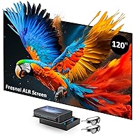 NexiGo Aurora Pro Bundle, Ultra Short Throw 4K Tri-Color Laser TV, Home Theater Laser TV, with 120