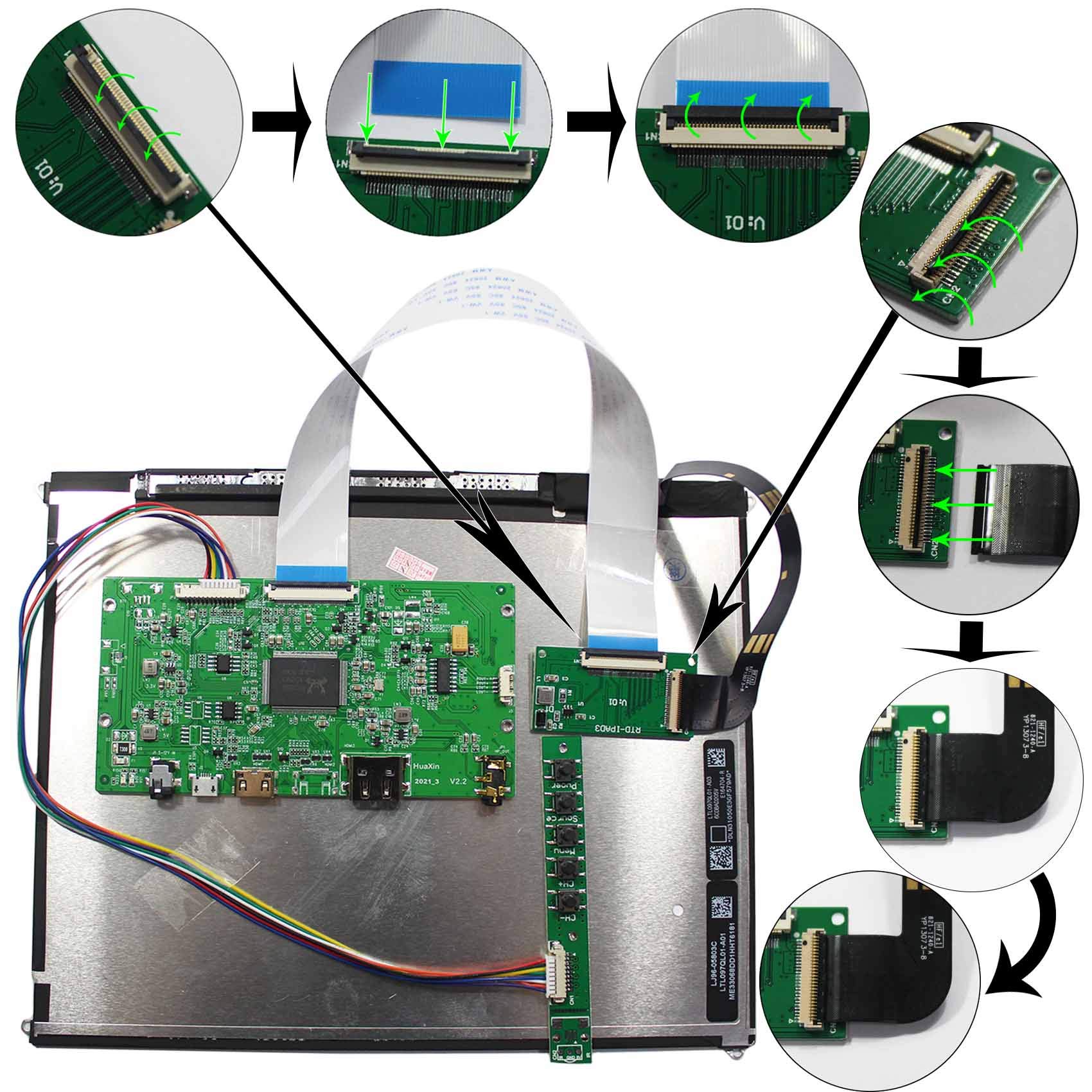 VSDISPLAY 9.7 inch 2048x1536 IPS LCD LP097QX1/ LTL097QL01/ HQ097QX1 with HD-MI Controller Board fit for DIY Cabinet Monitor