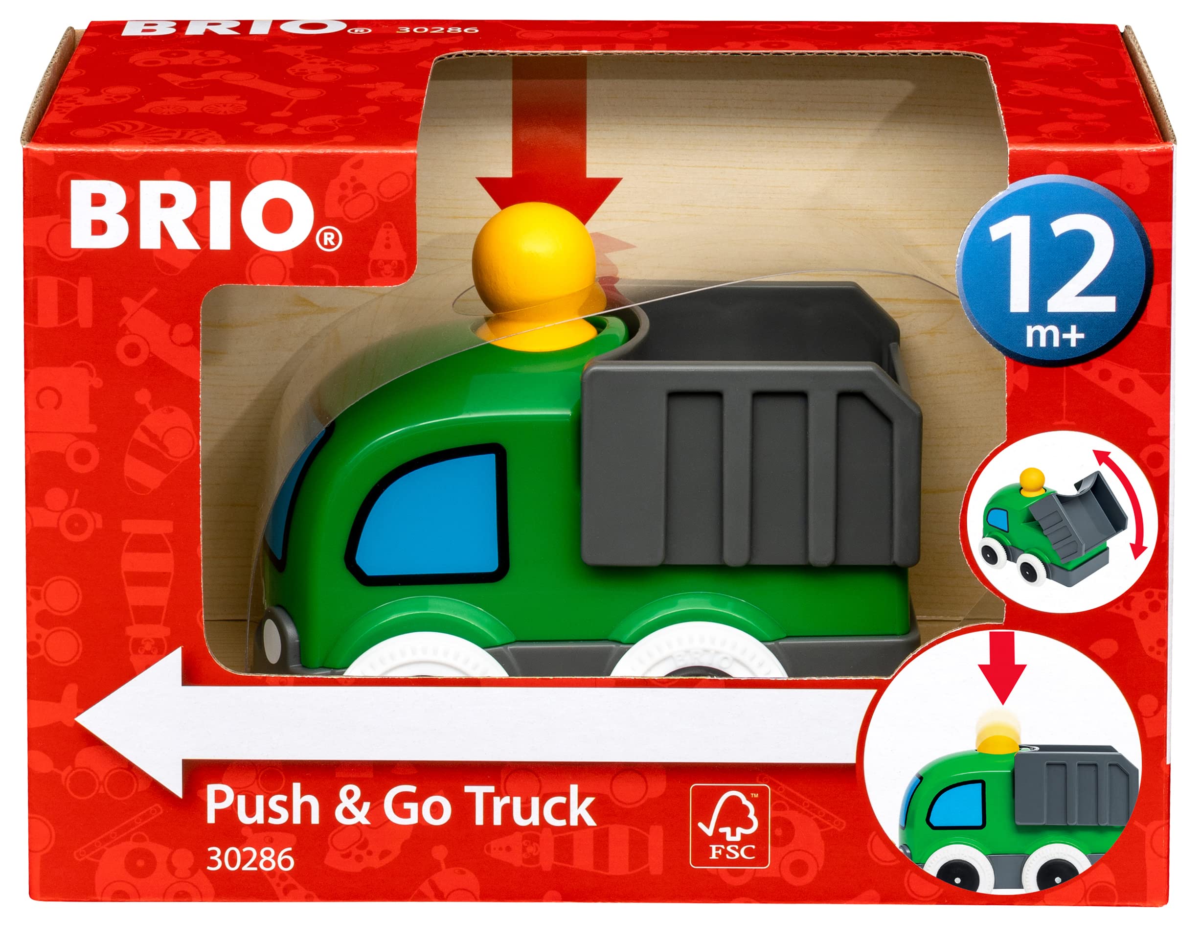 Brio Push & Go Truck Push Along Vehicle - Educational Toddler Toy for Kids 12 Months Up (Children 1 Year Old)