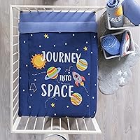 Spaceship Bedding Crib Nursery Set Boy Blue Galaxy for Baby Shower Material: 100 Percentage Cotton 4 Pieces