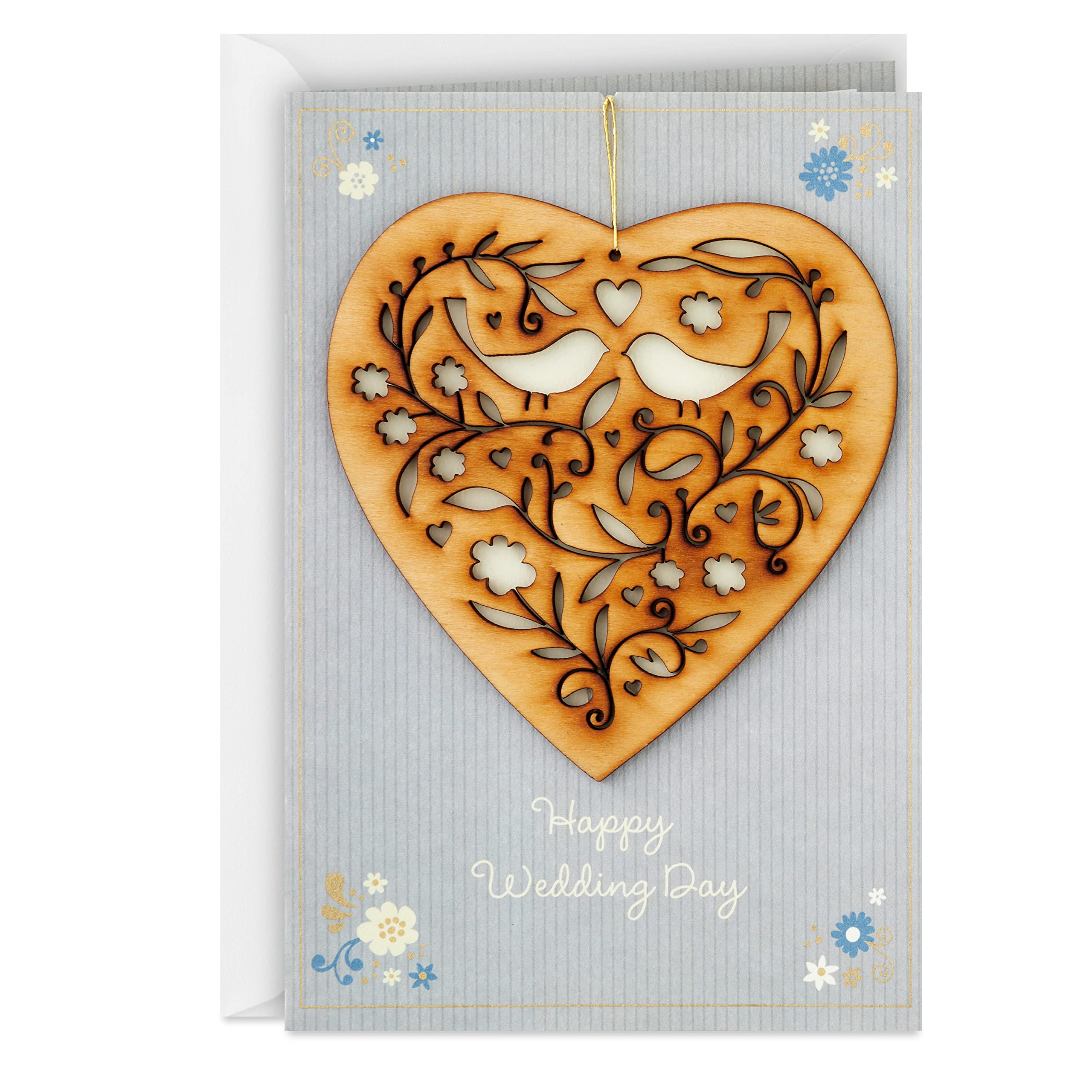 Hallmark Wedding Card (Removable Keepsake Wooden Heart Ornament)