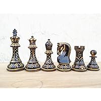 Chess Pieces Hand Carving Russian Zagreb Chess Pieces Ebonized and Boxwood Chess Pieces for Chess Board for Replacement of Missing Pieces Chess Lovers (3.8 Inches) by CHESSPIECEHUB